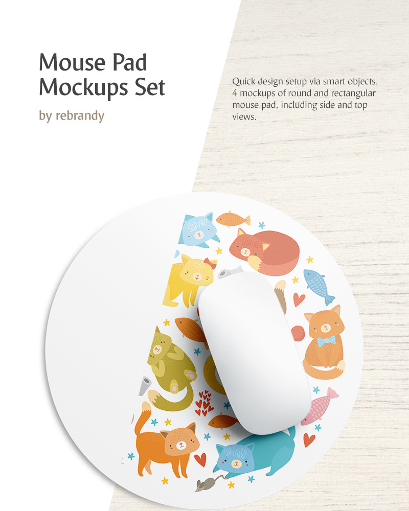 Download Mouse Pad Set Product Mockup #77422 - TemplateMonster