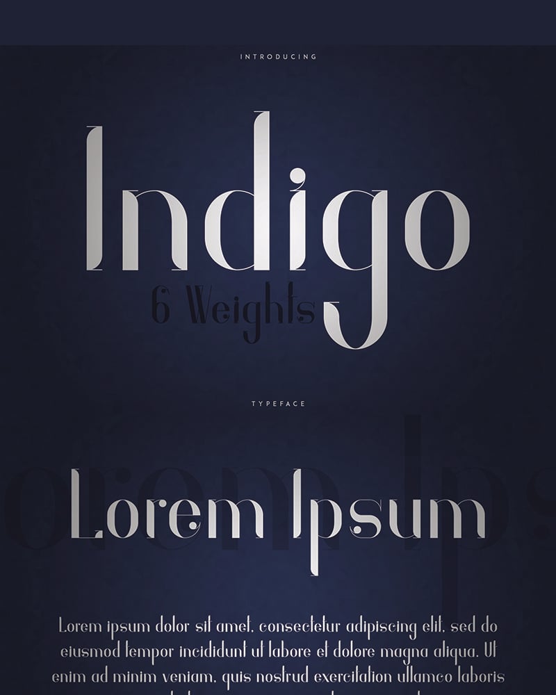 Indigo Font #77889 - TemplateMonster