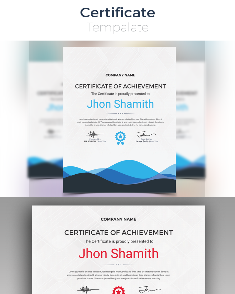 Wave Certificate Template #77830 - TemplateMonster