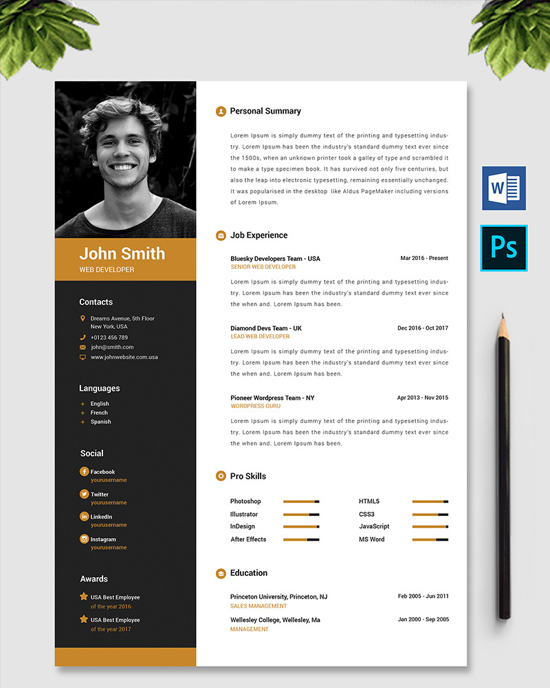 John Smith Resume Template #77957 - TemplateMonster