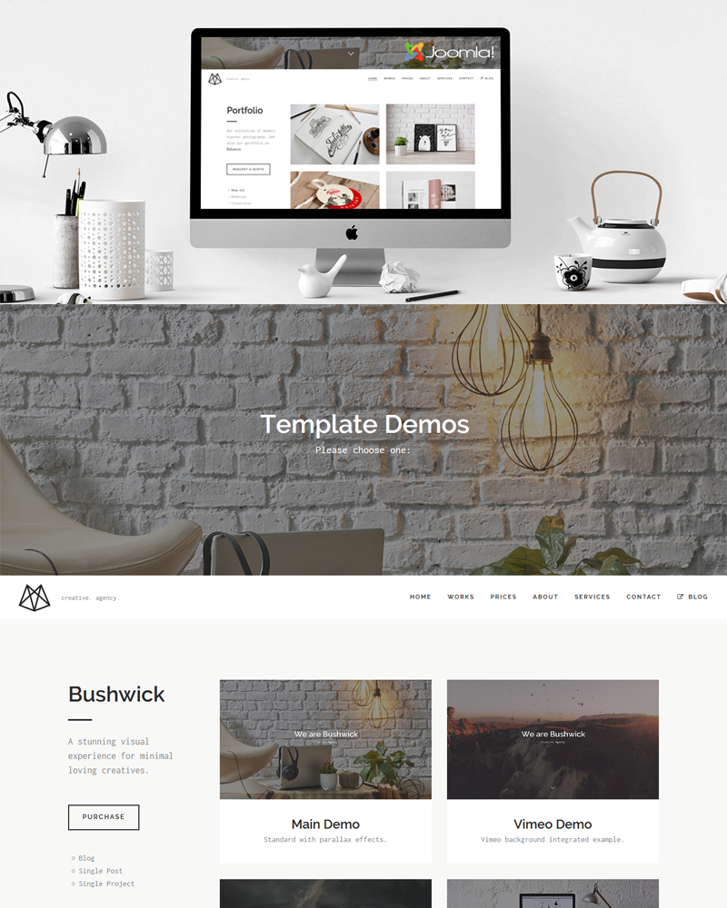 Bushwick OnePage Helix Ultimate Joomla 4 Template