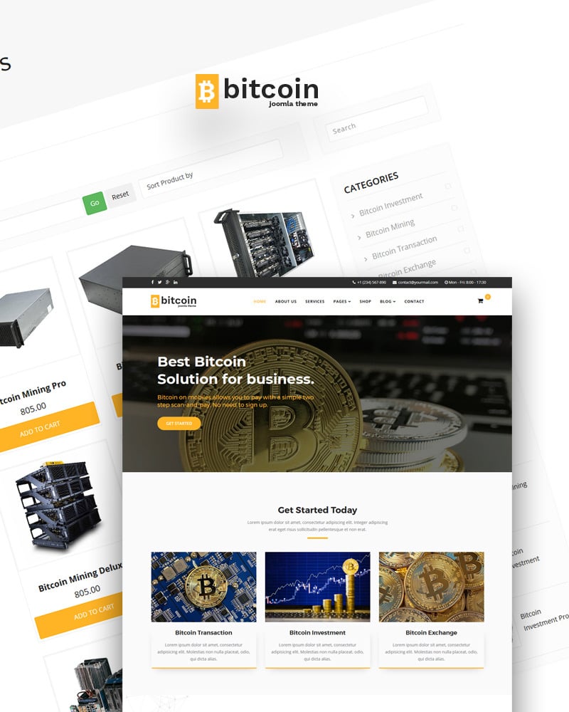 bitcoin mining website template