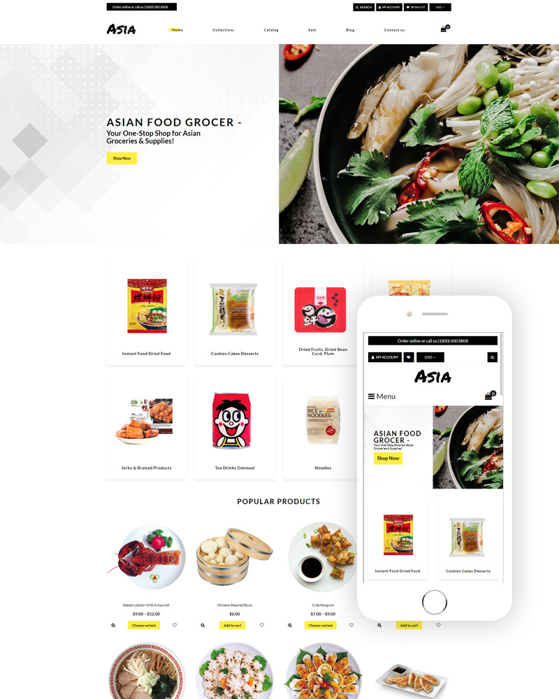 Asia Asian Food Online Store Clean Shopify Theme