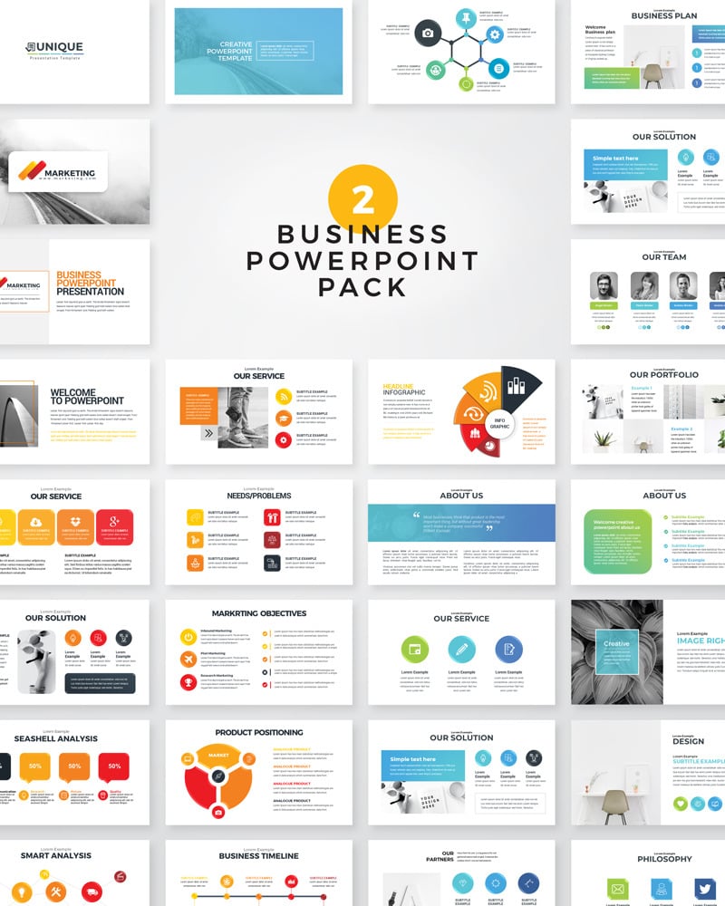 Unique - Business PowerPoint template - TemplateMonster