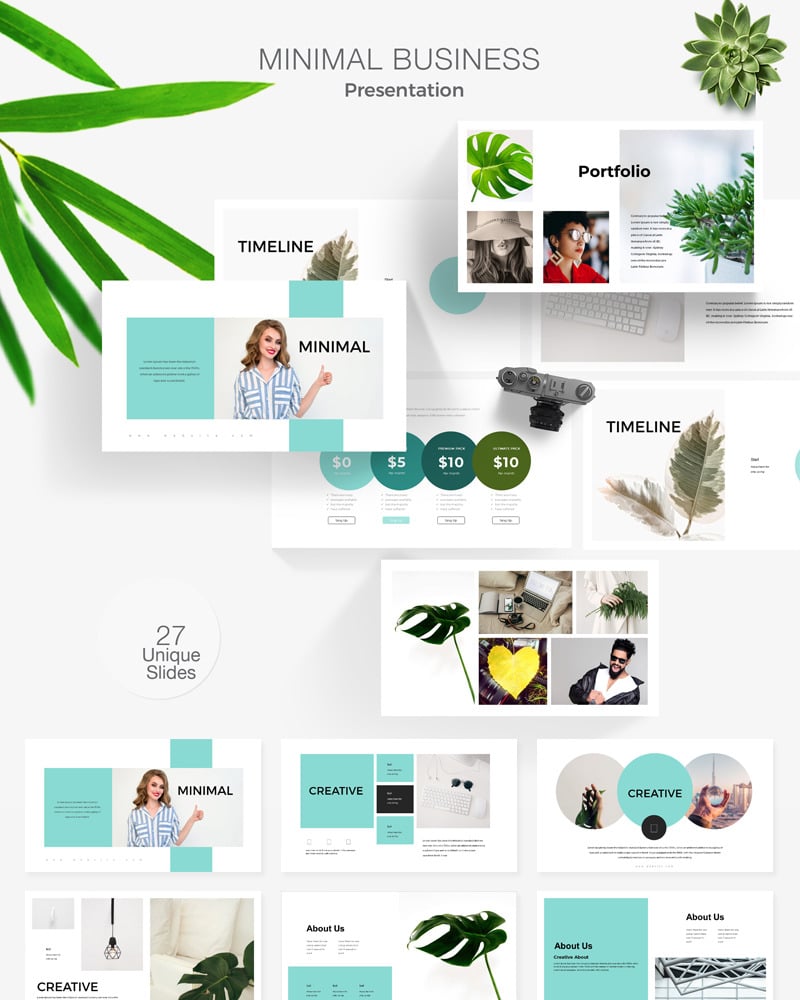 Minimal Presentation PowerPoint template - TemplateMonster