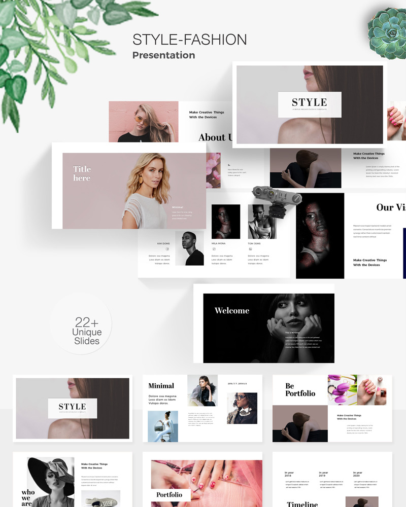 Style-Fashion PowerPoint template #78498 - TemplateMonster