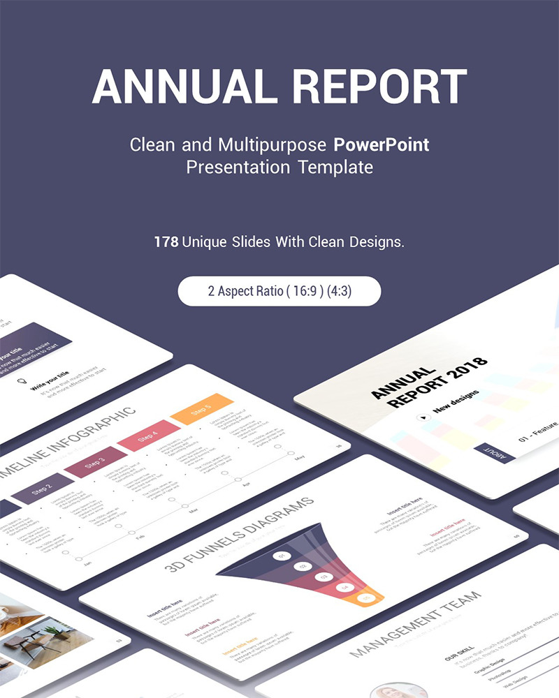 Annual Report PowerPoint template #78521 - TemplateMonster