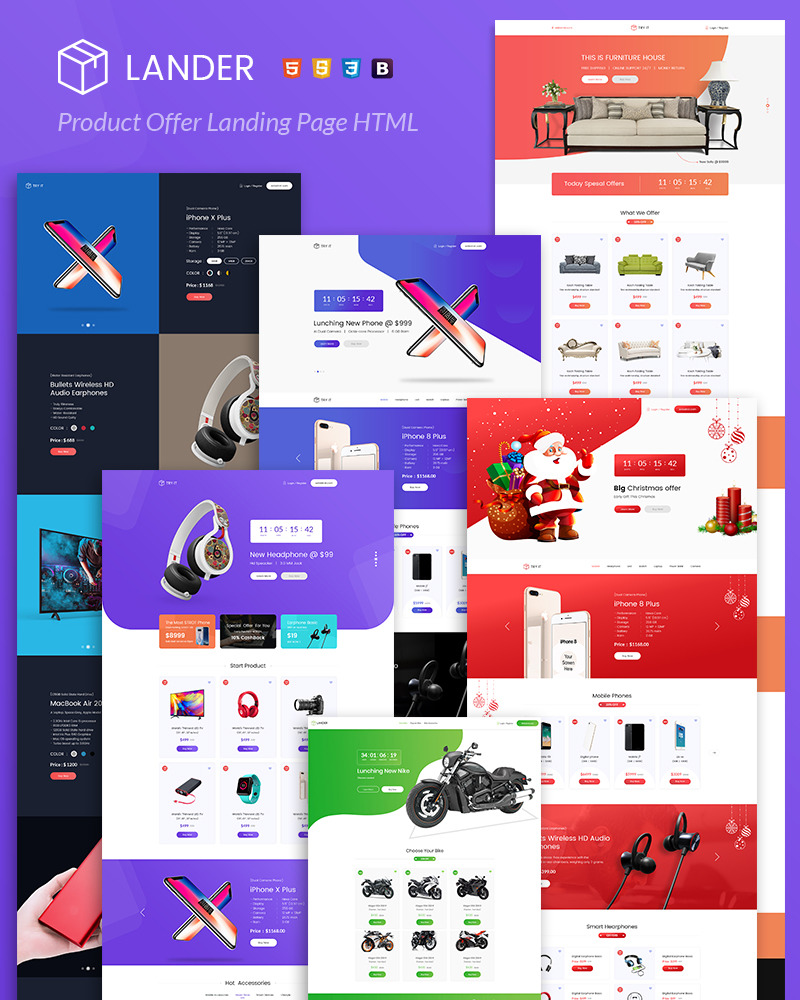 Lander Product Offer Landing Page Template - TemplateMonster