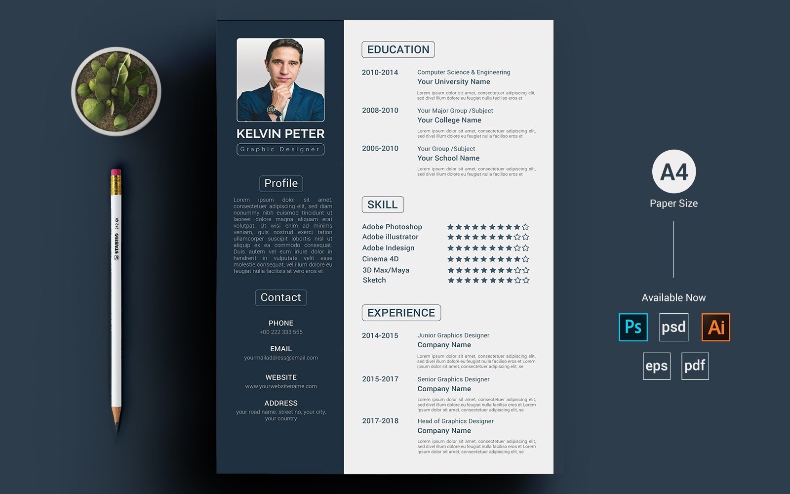 Kelvin Peter Resume Template #78796 - TemplateMonster