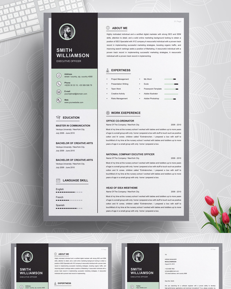 Smith Resume Template #78713 - TemplateMonster