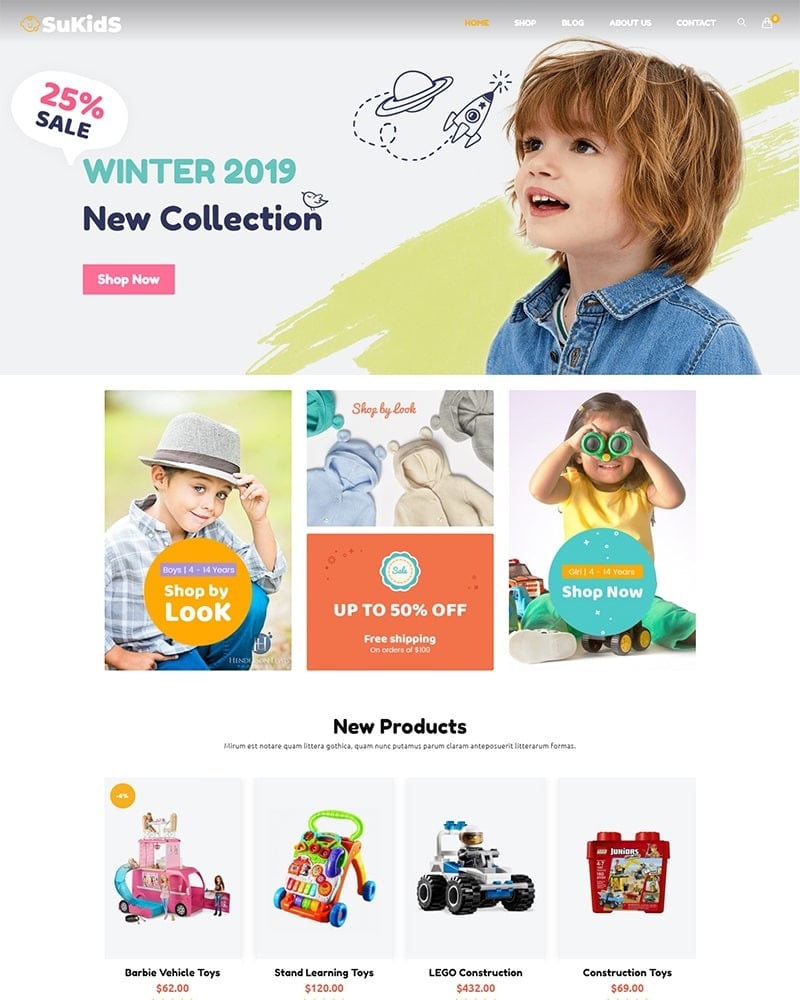 Sukids - Baby Shop & Kids Store WordPress WooCommerce Theme