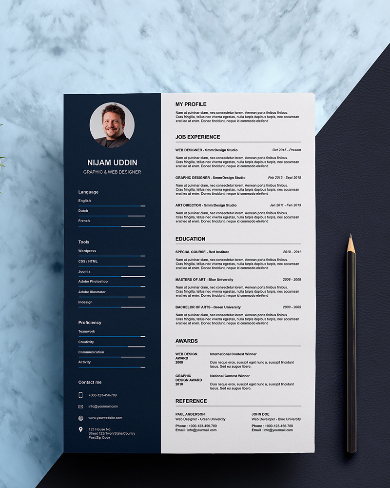 Nijam Uddin Resume Template #78986 - TemplateMonster