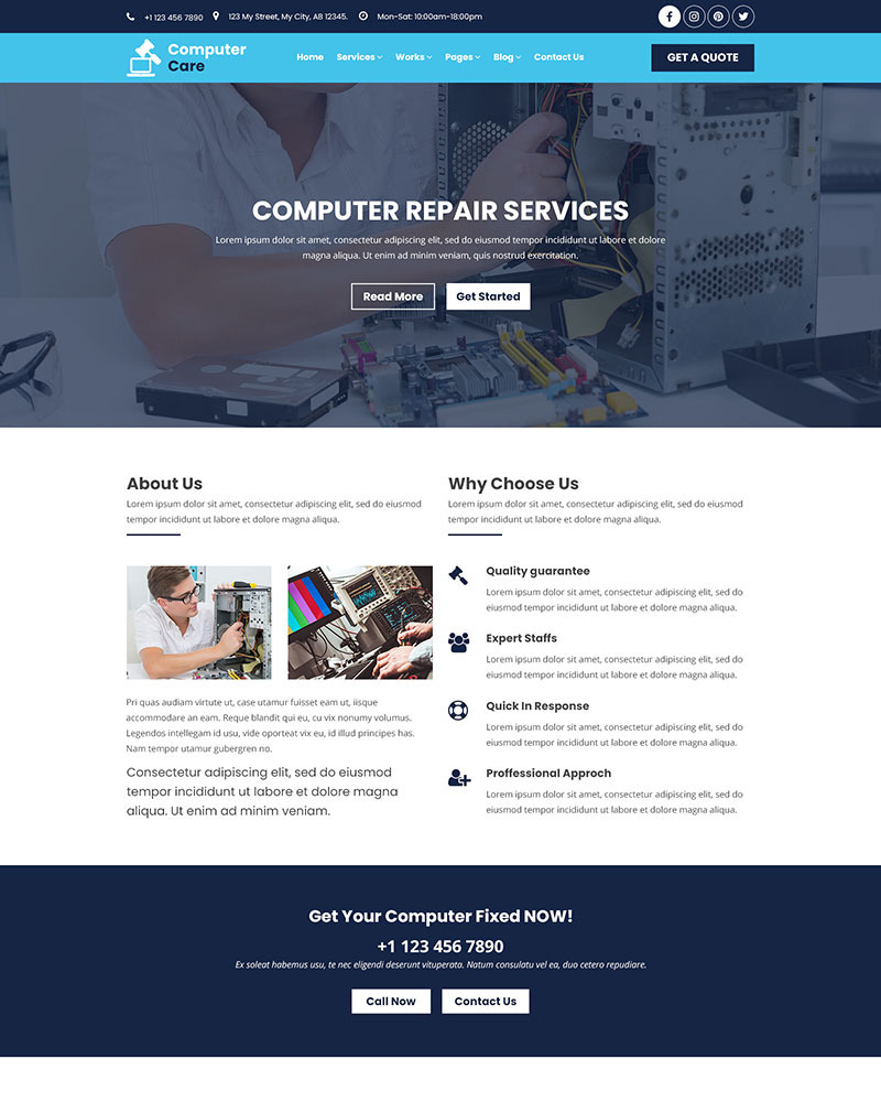 Computer Care | Mobile and Computer Repair PSD Template
