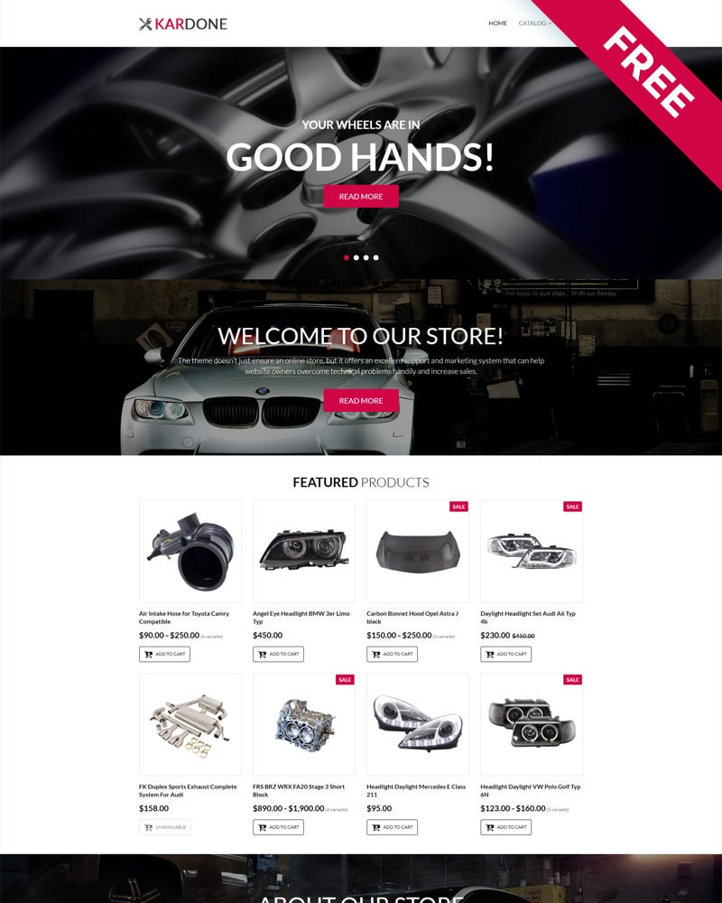 Kardone Car Parts Free Clean Shopify Theme