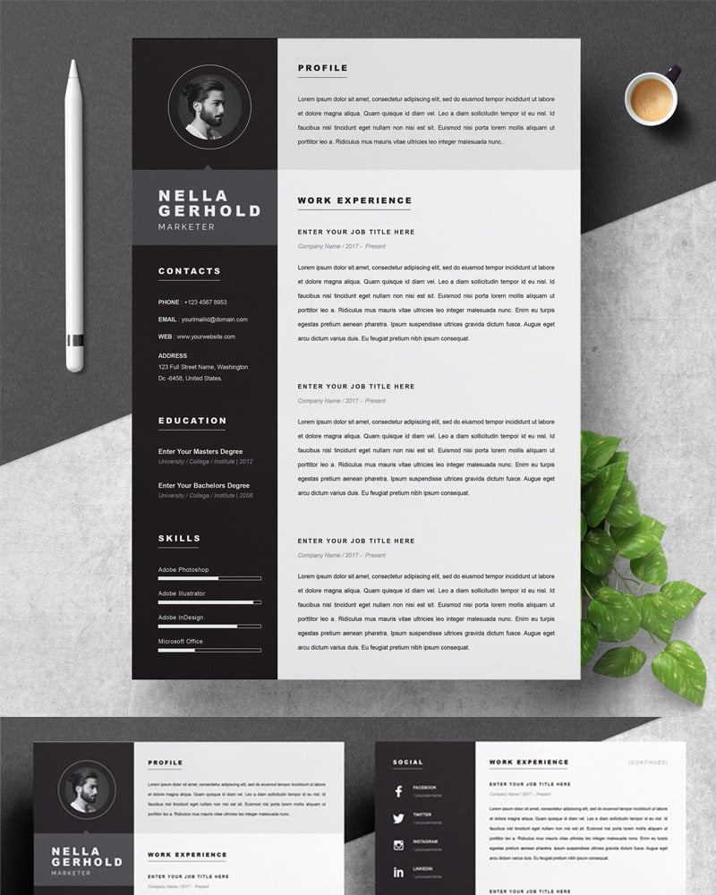 Nella Resume Template #79244 - TemplateMonster