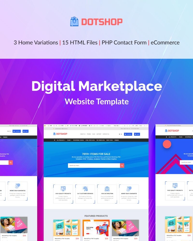 DotShop Digital Marketplace Website Template