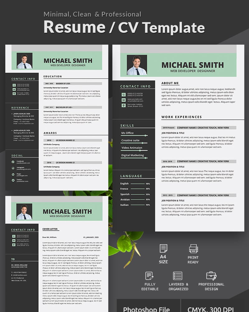 Michael Smith Resume Template #79344 - TemplateMonster