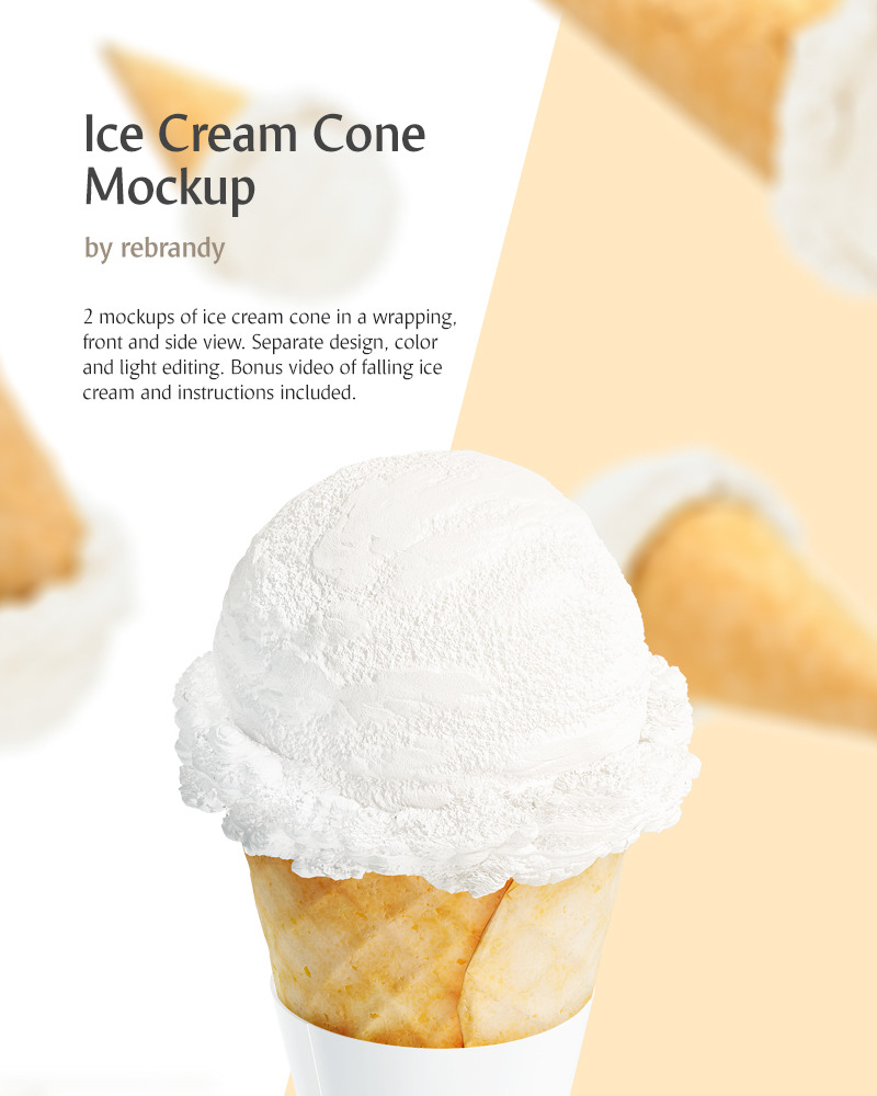 Download Ice Cream Cone Product Mockup #79436