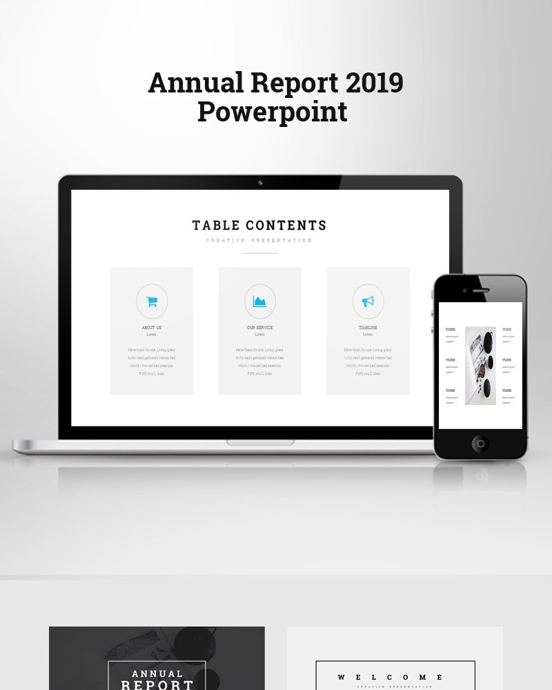 Annual Report 2019 PowerPoint template TemplateMonster