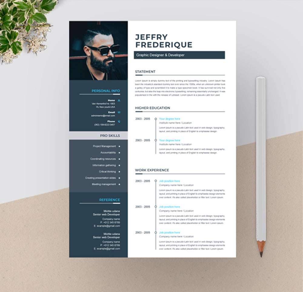 Jeffry Resume Template #79541 - TemplateMonster