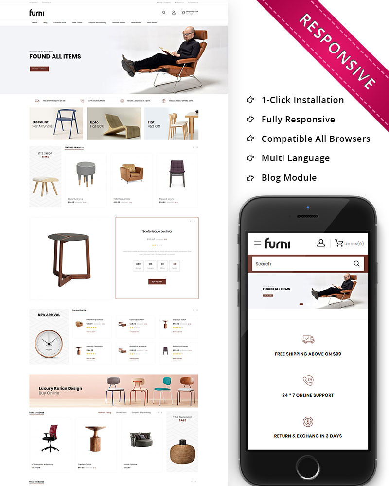 Furni The Furniture Store Responsive OpenCart Template