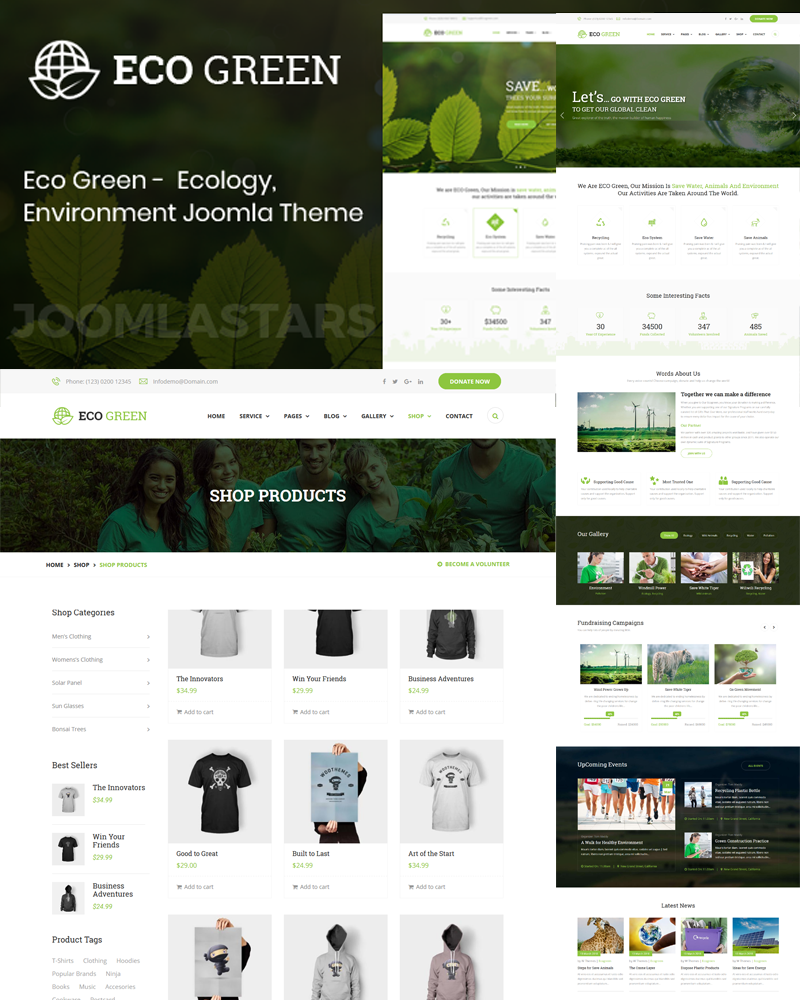 Eco Green - Environment, Ecology And Renewable Energy Joomla 4 Template