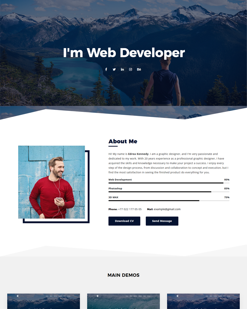 Edrea - Personal Portfolio Joomla Template - TemplateMonster