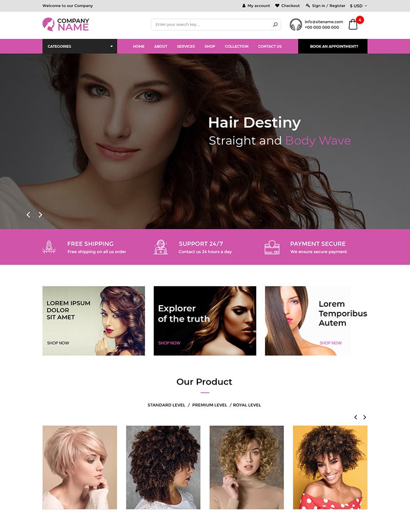 Hair Destiny - Multipurpose Hair Stylist PSD Template