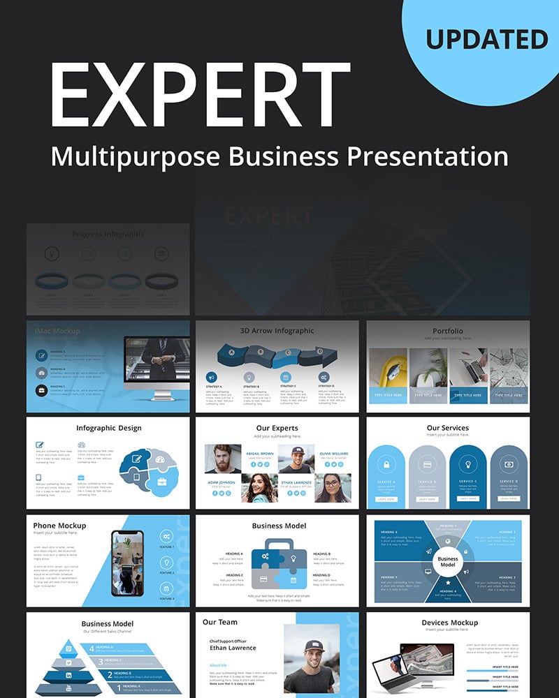 Expert Business PowerPoint Template #80005 - TemplateMonster