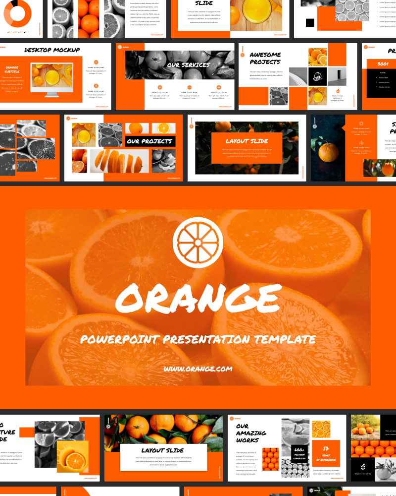 Orange PowerPoint Template #80160 - TemplateMonster