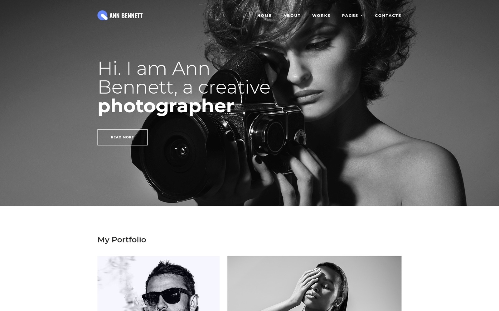 Ann Bennett - Photographer Portfolio Multipage Creative HTML Website ...