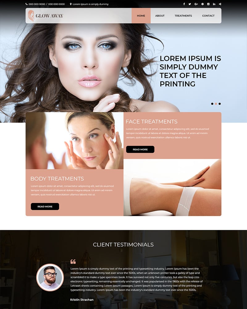 Glow Away - Skin Care PSD Template #80660 - TemplateMonster