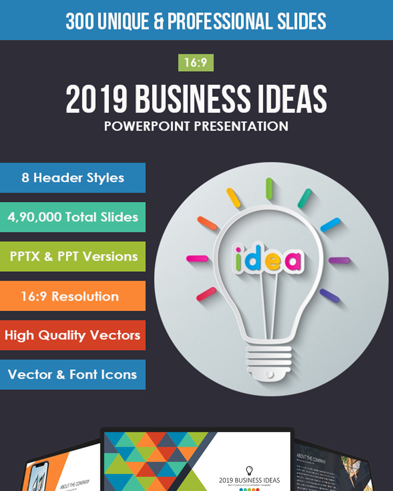 2019 Business Ideas PowerPoint template - TemplateMonster