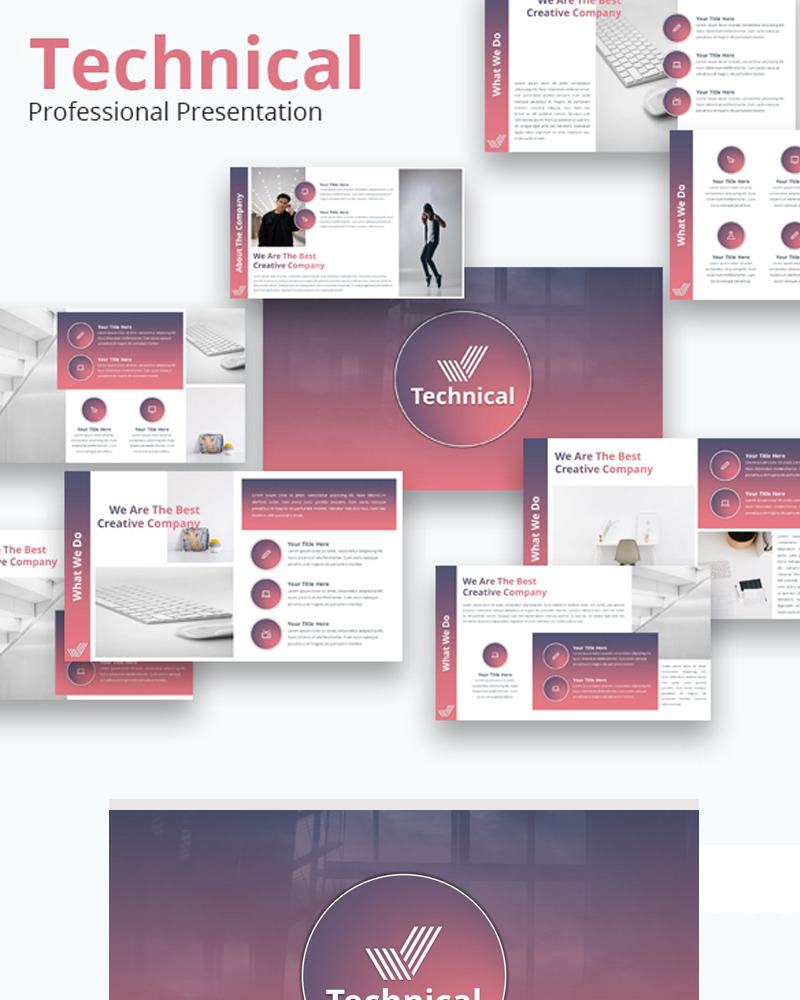 Technical PowerPoint template #80948 - TemplateMonster
