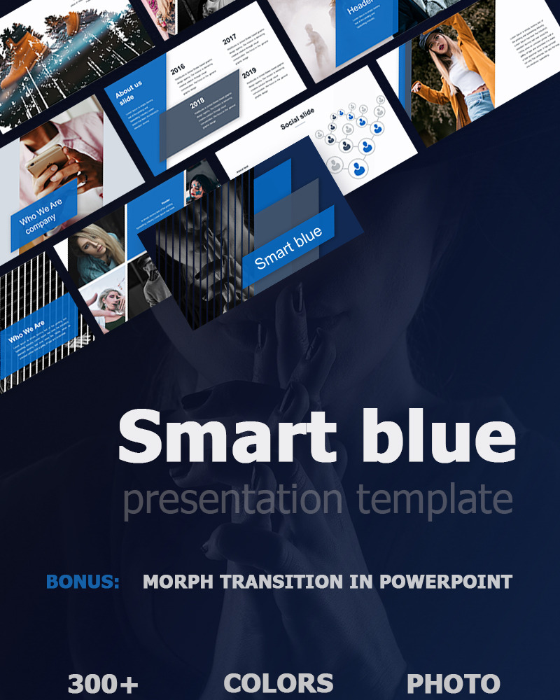 Example Powerpoint Bleu Modèle PowerPoint bleu intelligent #81408 - TemplateMonster