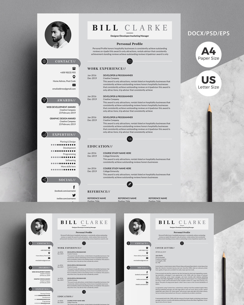 Bill Clarke - Resume With Cover Letter Resume Template