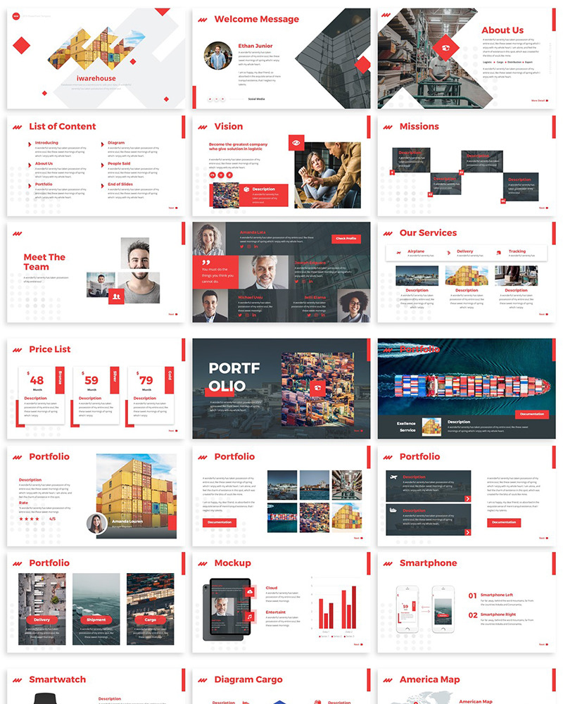 Iwarehouse Logistics Powerpoint Template Templatemonster