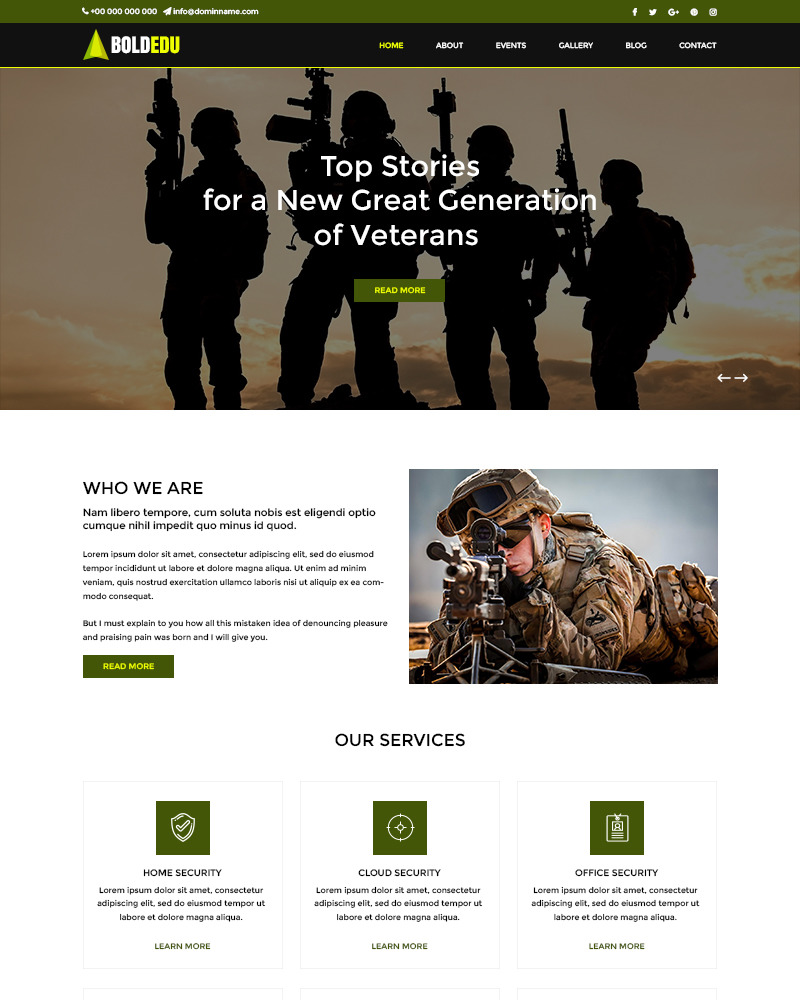 Boldedu - Military School PSD Template - TemplateMonster