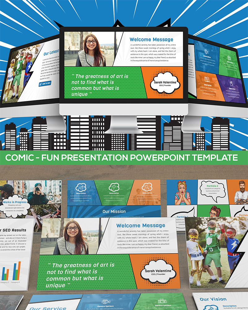 Comic Fun Presentation PowerPoint template