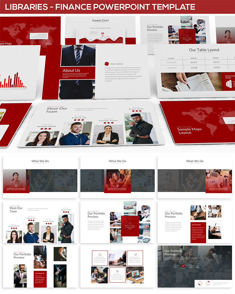Libraries Finance PowerPoint template TemplateMonster