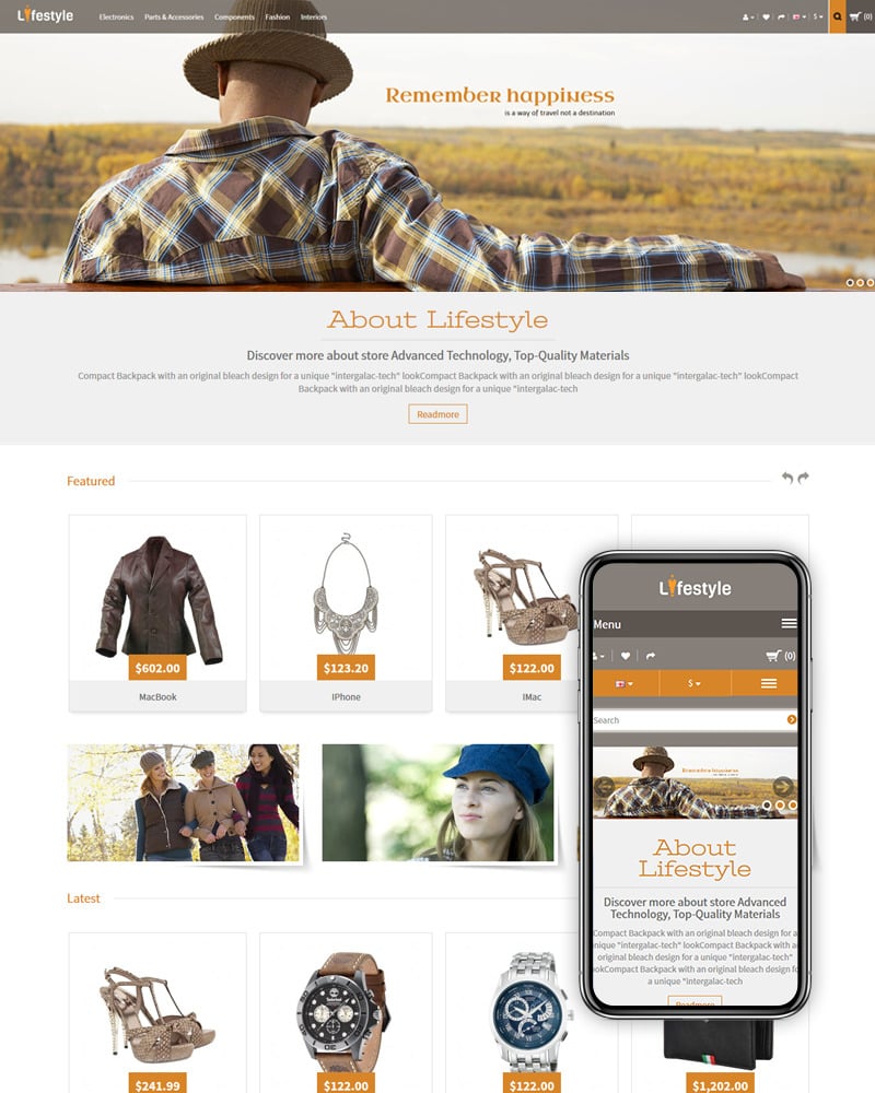 Lifestyle Fashion Accessories Store OpenCart Template
