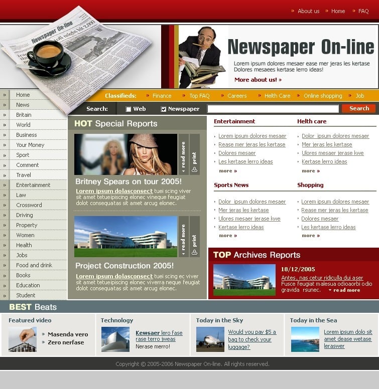 News Portal Website Template #8229 - TemplateMonster