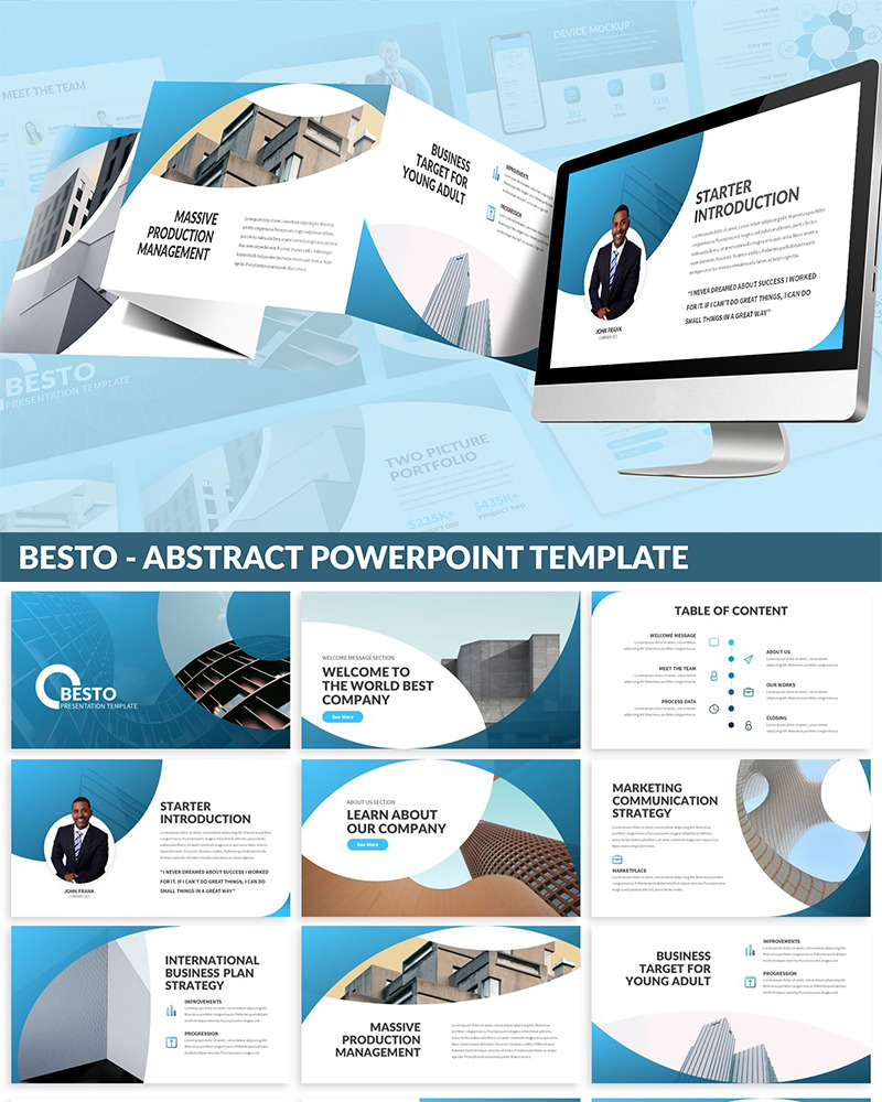 Besto - Abstract PowerPoint template - TemplateMonster