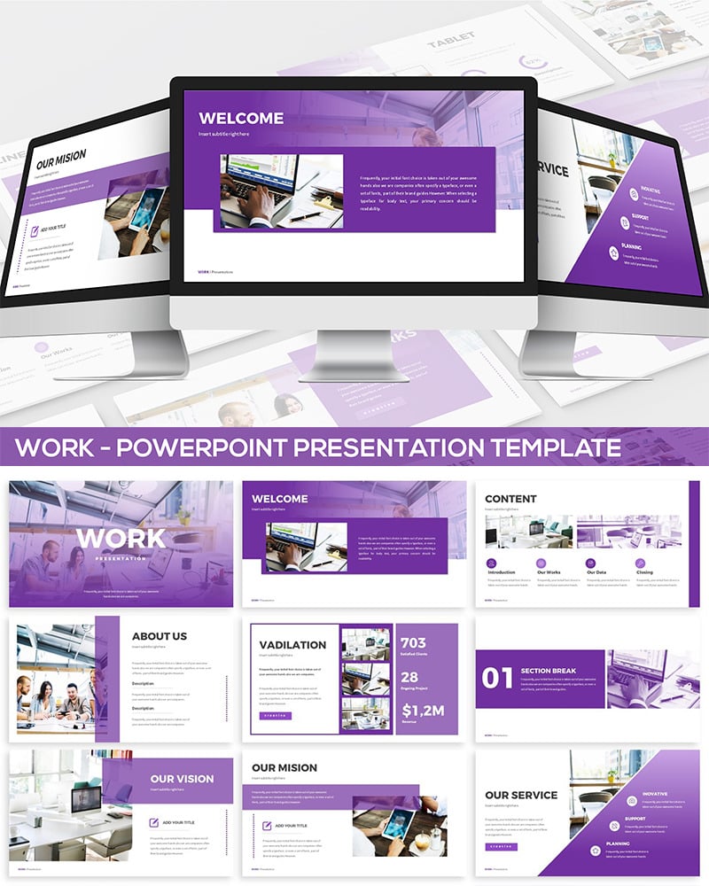 Work - Powerpoint PowerPoint template - TemplateMonster