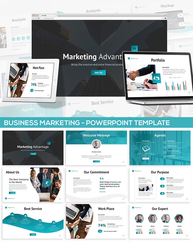 Business Marketing PowerPoint Template - TemplateMonster