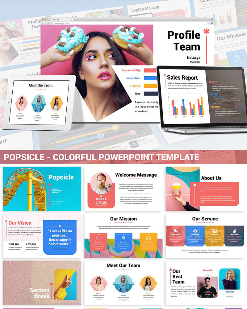 Popsicle - Colorful PowerPoint template - TemplateMonster