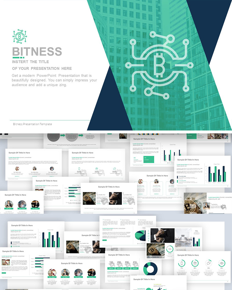 Bitness PowerPoint template #82455 - TemplateMonster