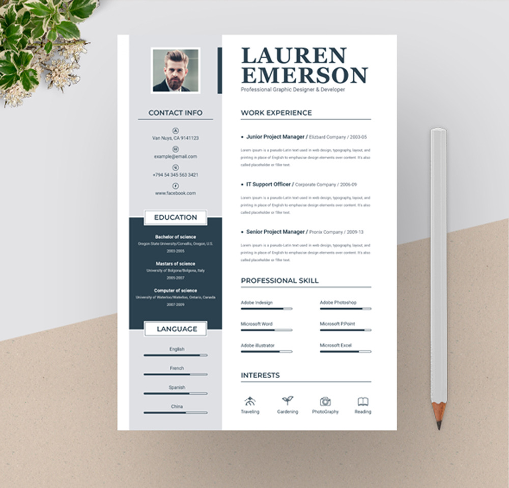 Lauren Resume Template #82457 - TemplateMonster