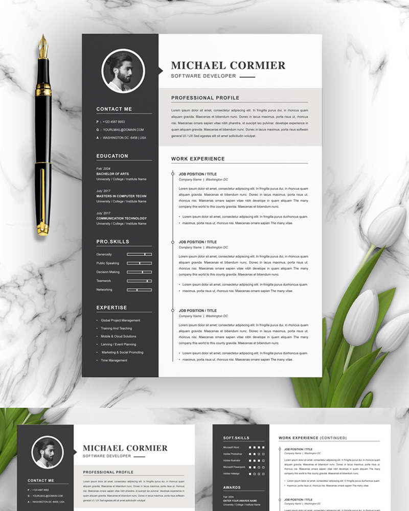 Michael Resume Template #82495 - TemplateMonster