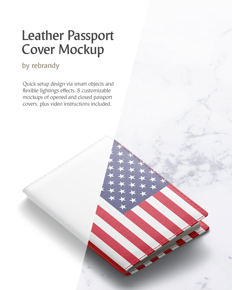 Download Leather Passport Cover Product Mockup #82510